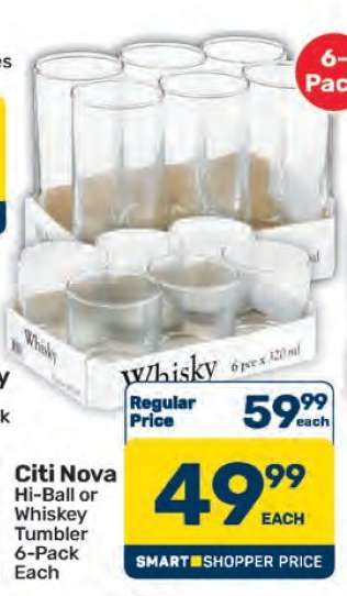 Citi Nova Hi-Ball or Whiskey Tumbler 6-Pack