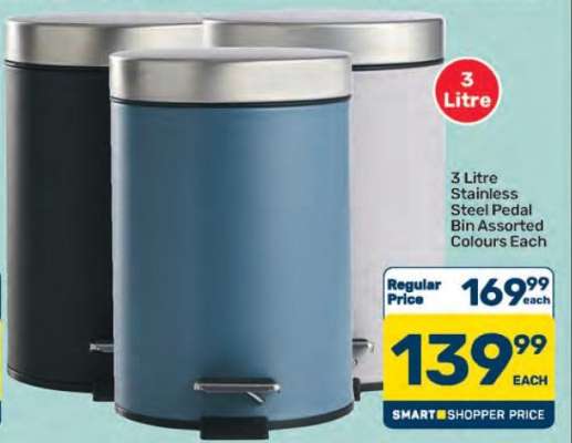3 Litre Stainless Steel Pedal Bin