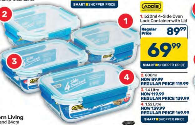 520ml 4-Side Oven Lock Container with Lid