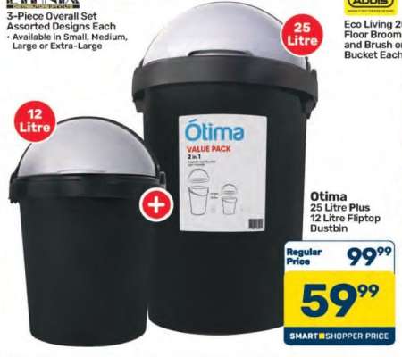 Otima 25 Litre Plus 12 Litre Fliptop Dustbin