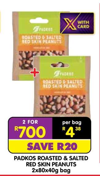 PADKOS ROASTED & SALTED RED SKIN PEANUTS