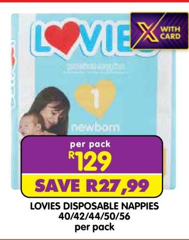 LOVIES DISPOSABLE NAPPIES
