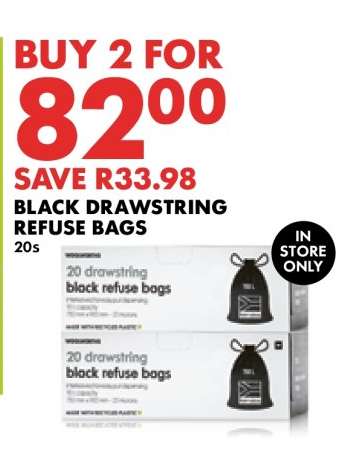 Black Drawstring Refuse Bags