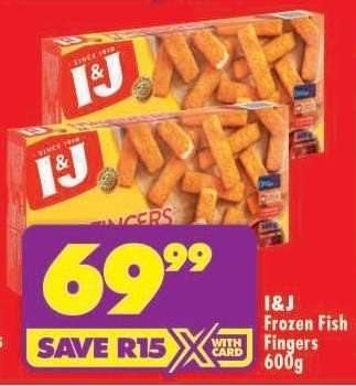 I&J Frozen Fish Fingers 600g