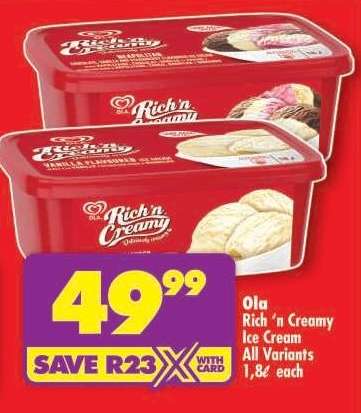 OLA Rich 'n Creamy Ice Cream
