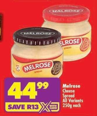 MELROSE CHEESE SPREAD all variants 250g each