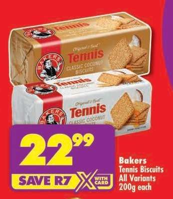 BAKERS TENNIS BISCUITS all variants 200g each