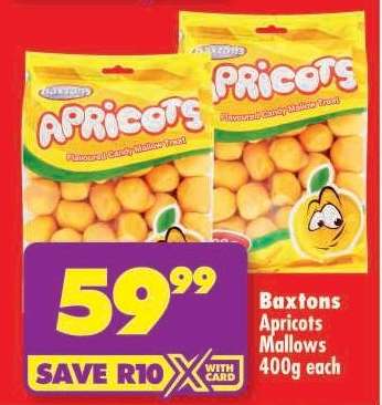 Baxtons Apricots Mallows 400g each