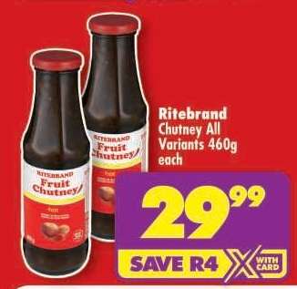 Ritebrand Chutney All Variants 460g