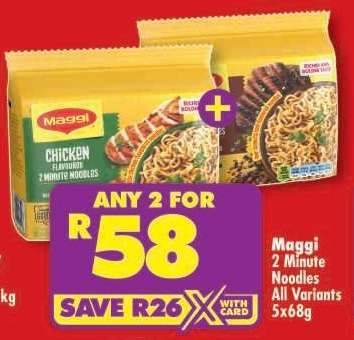 MAGGI 2 MINUTE NOODLES all variants 5x68g