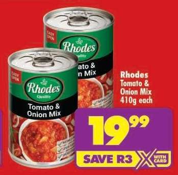 Rhodes Tomato & Onion Mix 410g