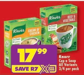 Knorr Cup a Soup All Variants 3/4 per pack