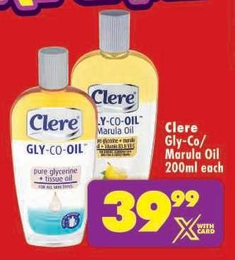 Clere Gly-Co/Marula Oil 200ml each