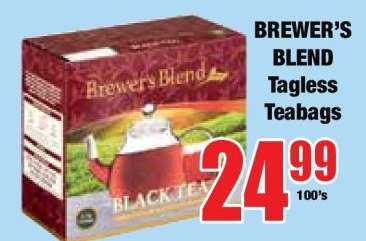 BREWER'S BLEND Tagless Teabags