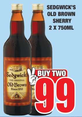 SEDGWICK'S OLD BROWN SHERRY 2 X 750ML