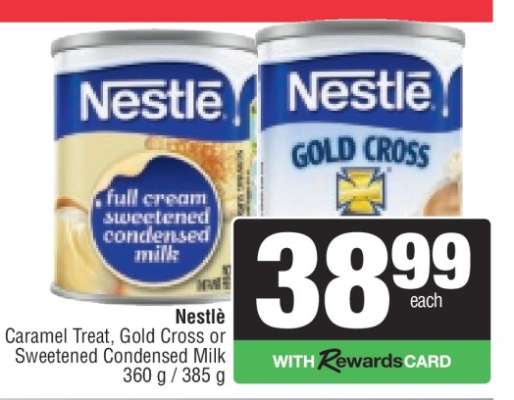 Nestlé Caramel Treat, Gold Cross or Sweetened Condensed Milk