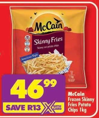 McCain Frozen Skinny Fries Potato Chips 1kg
