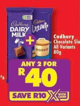 CADBURY CHOCOLATE SLAB all variants 80g