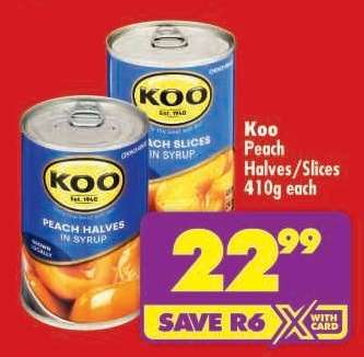Koo Peach Halves/Slices 410g
