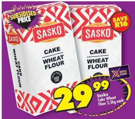 Sasko Cake Wheat Flour-2.5Kg Each
