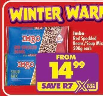 Imbo Red Speckled Beans/Soup Mix 500g each