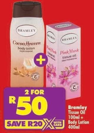Bramley Tissue Oil 100ml + Body Lotion 400ml