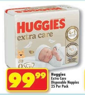 Huggies Extra Care Disposable Nappies 25 per pack