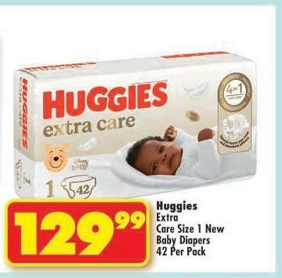 Huggies Extra Care Size 1 New Baby Diapers 42 Per Pack