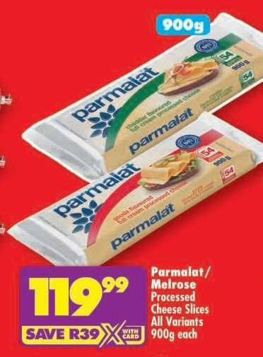 Parmalat/Melrose Processed Cheese Slices All Variants 900g each