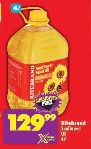 RITEBRAND SUNFLOWER OIL