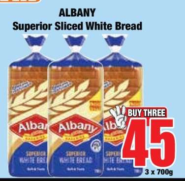 ALBANY Superior Sliced White Bread