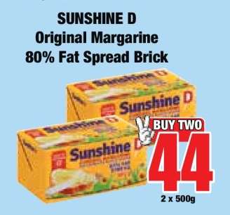 SUNSHINE D Original Margarine 80% Fat Spread Brick