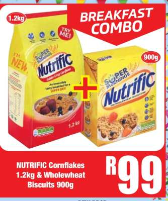 NUTRIFIC Cornflakes 1.2kg & Wholewheat Biscuits 900g