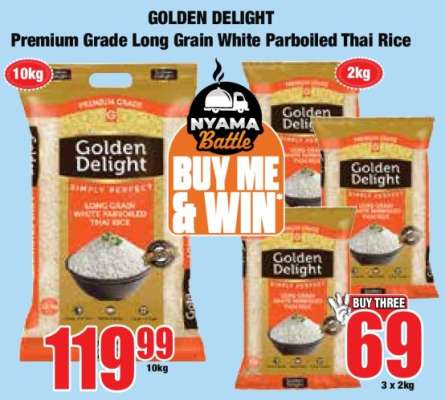 GOLDEN DELIGHT Premium Grade Long Grain White Parboiled Thai Rice