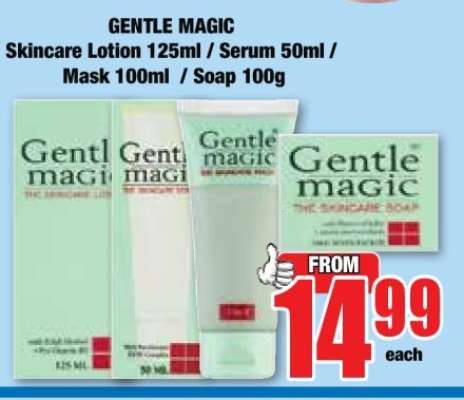 GENTLE MAGIC Skincare Lotion 125ml / Serum 50ml / Mask 100ml / Soap 100g