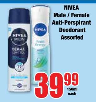 NIVEA Male / Female Anti-Perspirant Deodorant Assorted