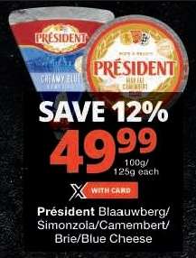 Président Blaauwberg/Simonzoia/Camembert/Brie/Blue Cheese