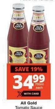 ALL GOLD Tomato Sauce