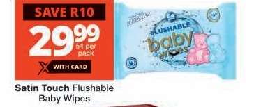 Satin Touch Flushable Baby Wipes
