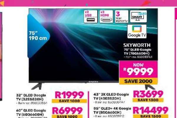 SKYWORTH 75" QLED Google TV (76GQ6000H)