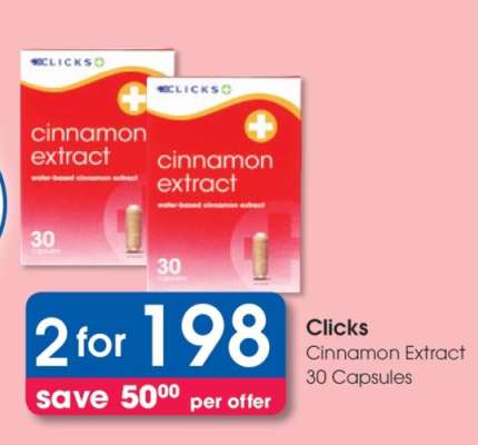 Clicks Cinnamon Extract 30 Capsules