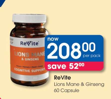 ReVite Lions Mane & Ginseng 60 Capsule