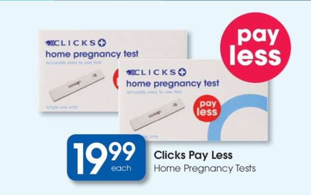 Clicks Pay Less Home Pregnancy Tests