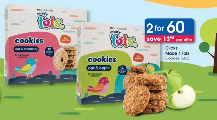 Clicks Made 4 Tots Cookies 160 g