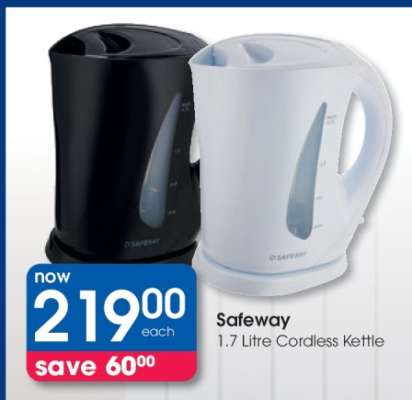 Safeway 1.7 Litre Cordless Kettle