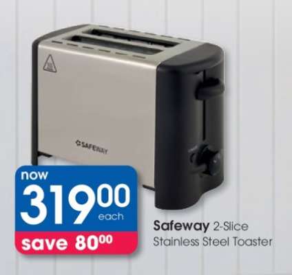 Safeway 2-Slice Stainless Steel Toaster