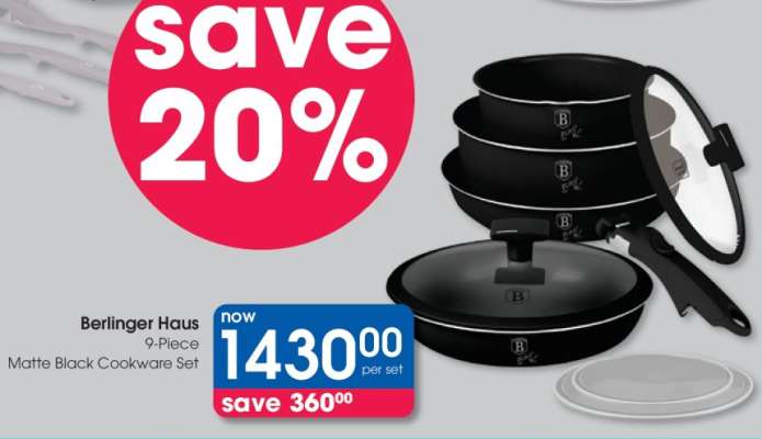 Berlinger Haus 9-Piece Matte Black Cookware Set