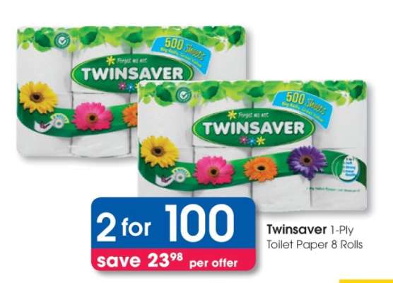 Twinsaver 1-Ply Toilet Paper 8 Rolls