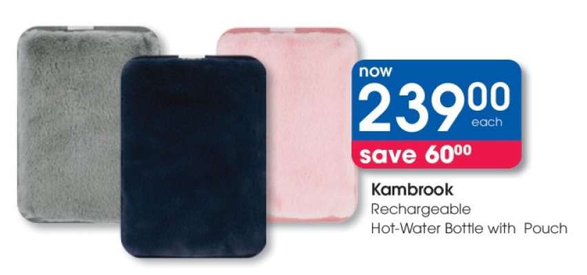 Kambrook Rechargeable Hot-Water Bottle with Pouch