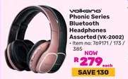 Volkano Phonic Series Bluetooth Headphones Assorted (VK-2002)